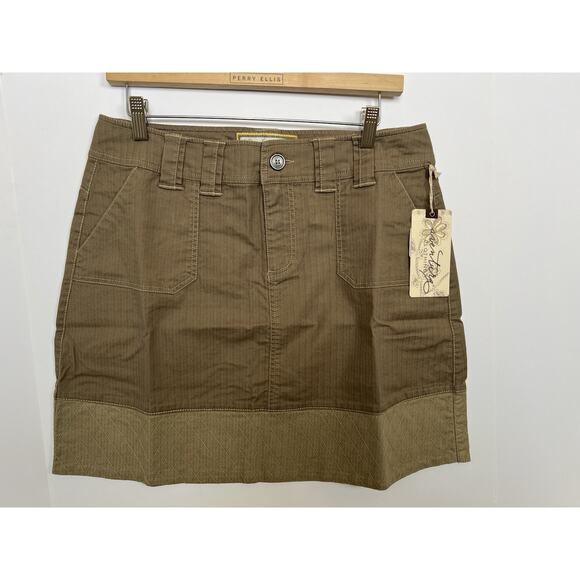 Aventura Melia Women's Skirt Size 16 Brushed Nickel Button Front Organic Cotton - Picture 1 of 6